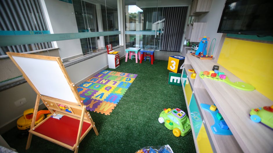 Family hotels in Brussels — bright children's playroom with educational toys and activities