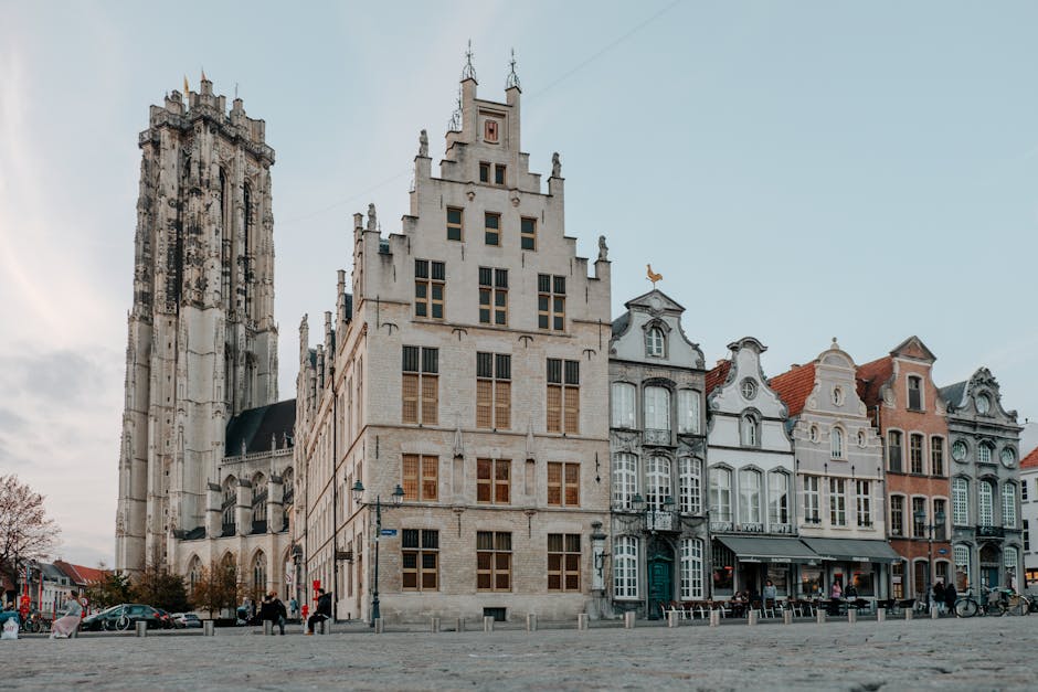 Mechelen day trip from Brussels — best scenic view of medieval architecture in Mechelen main square under clear sky