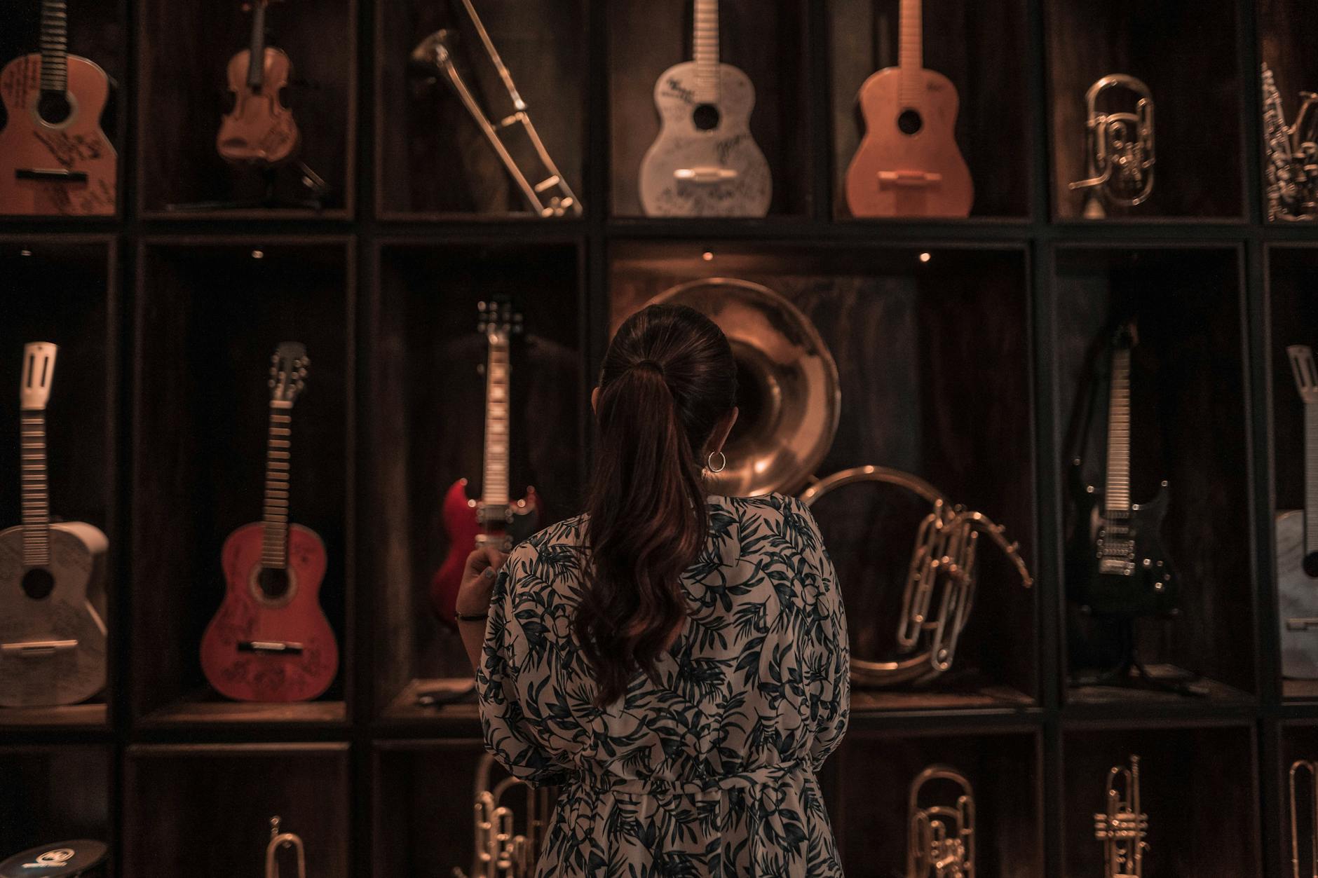 Musical instruments collection at the MIM Musical Instrument Museum Brussels