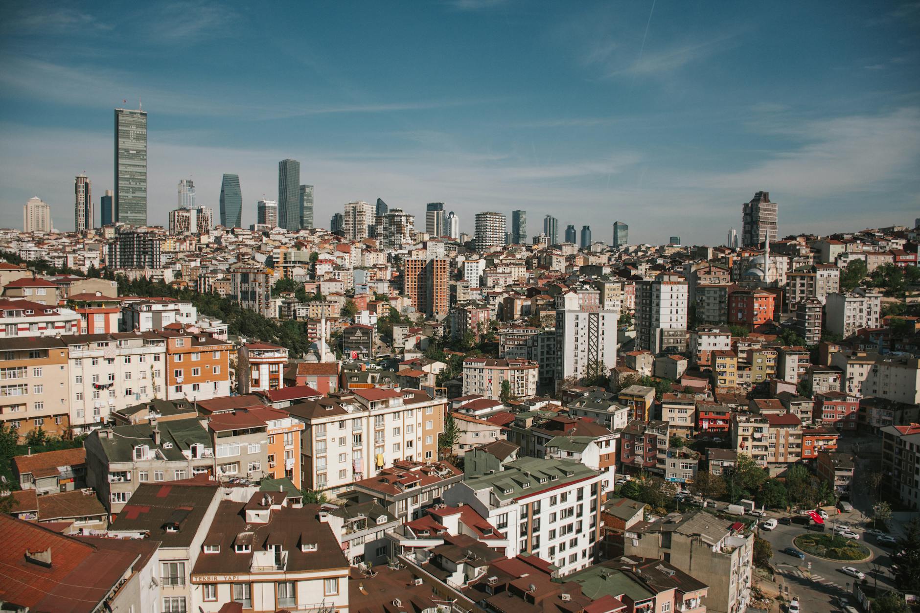 A panoramic view over Brussels rooftops from an elevated viewpoint