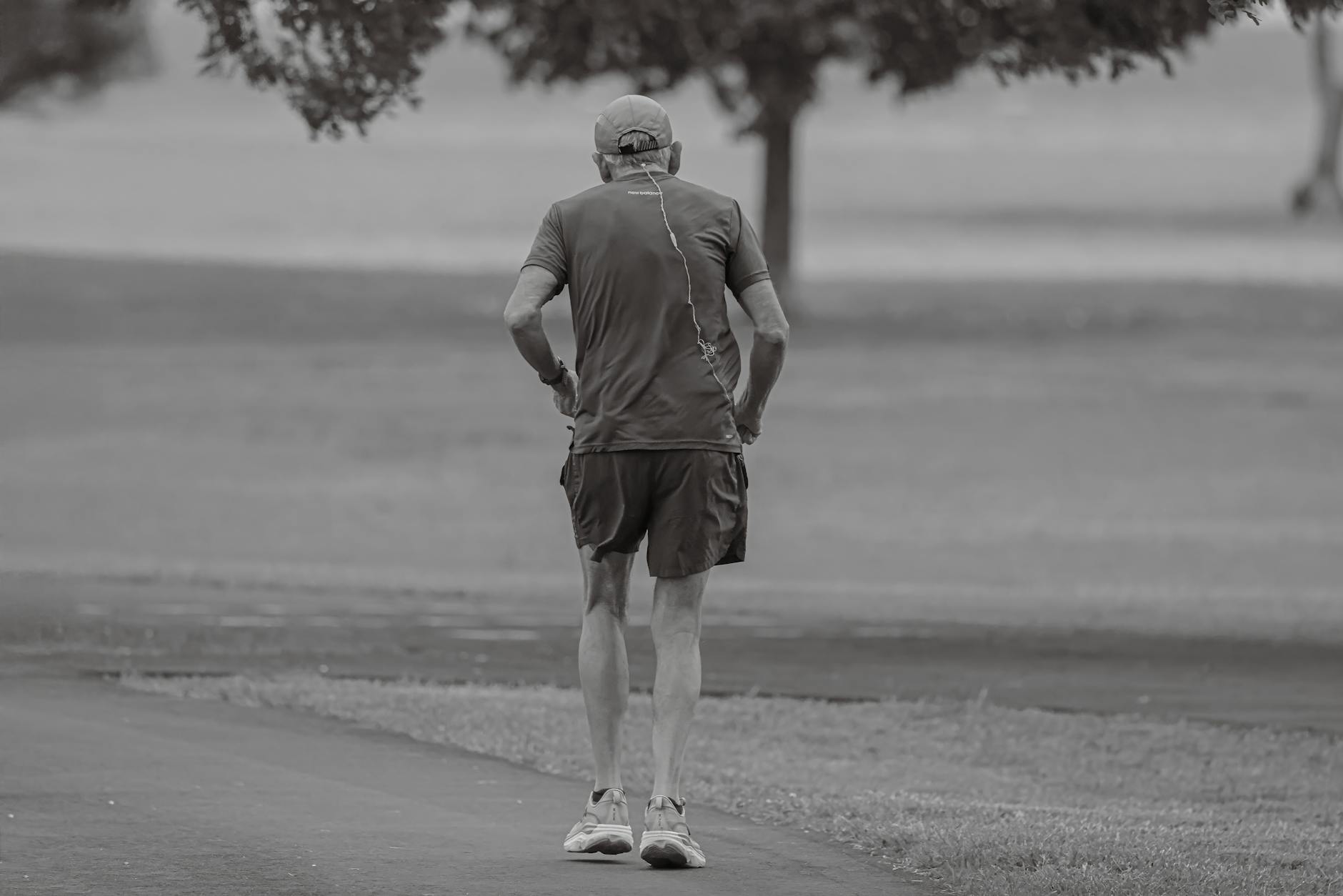 Joggers running through a scenic park on a morning run