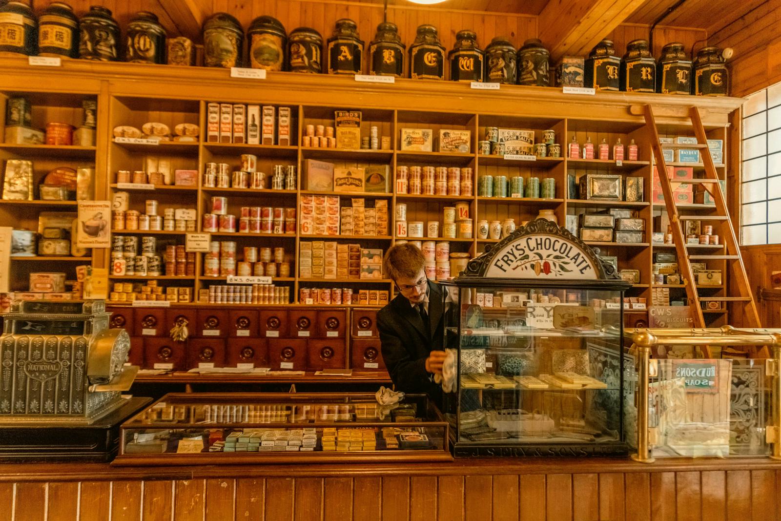 Belgian chocolate souvenirs — best traditional Belgian chocolate shop interior with display cases full of pralines and gift boxes