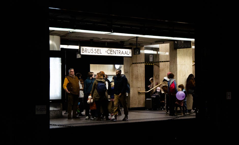 2 days in Brussels itinerary — best group of people waiting at Brussels Centraal train station platform